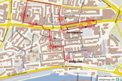 Übersichtskarte Kriminaltour St. Pauli